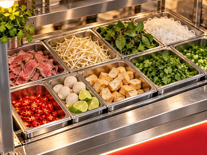 Khay inox đựng topping